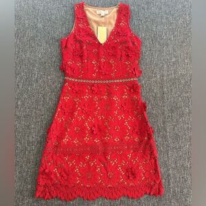 Michael Kors Scarlet Floral Lace Mini Dress
